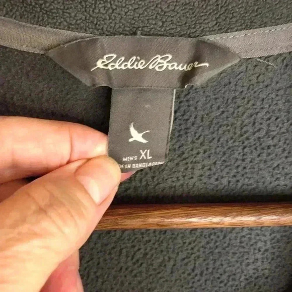 Eddie Bauer Mens Gray Fleece Zip up Jacket size XL - Picture 4 of 4